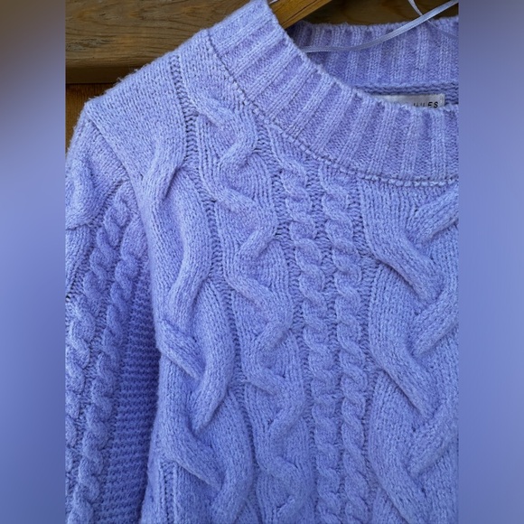 Pastel Purple Sweater Cable Knit Soft Cozy Winter Holiday 🦄 - Picture 3 of 9